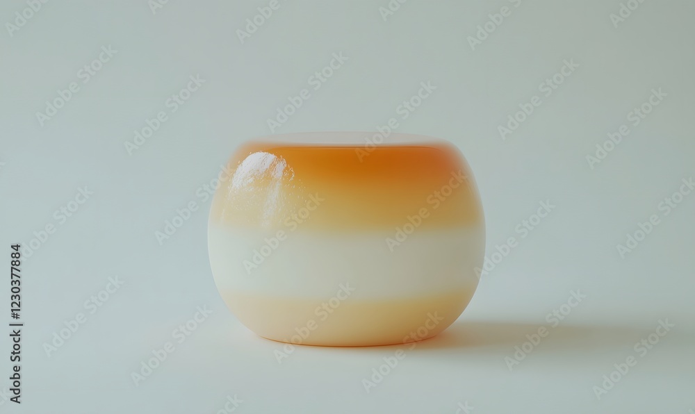 Opaque layered jar, studio shot, white background, product display Opaque layered jar, studio shot, white background, product display
