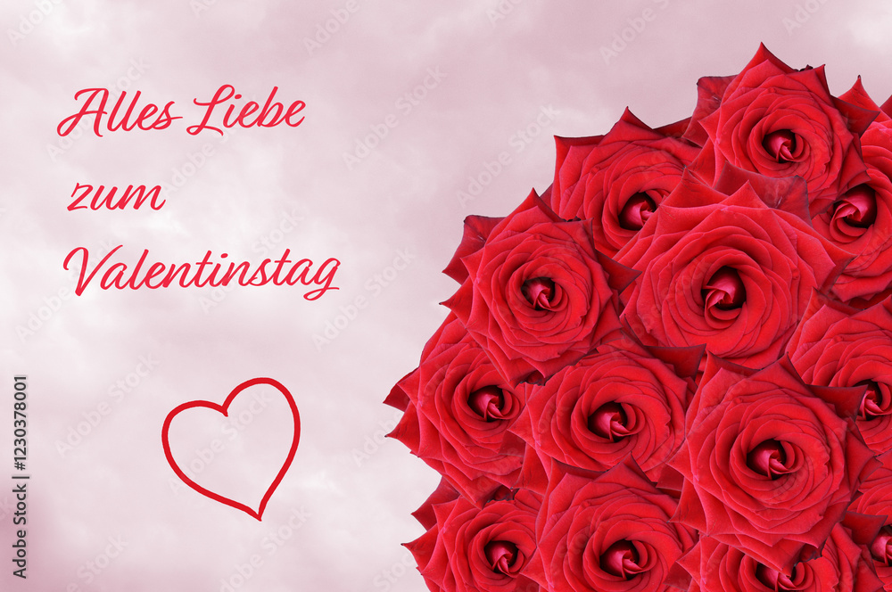 Alles Liebe zum Valentinstag sende ich dir - Glück und Gesundheit und dass deine Wünsche in Erfüllung gehen