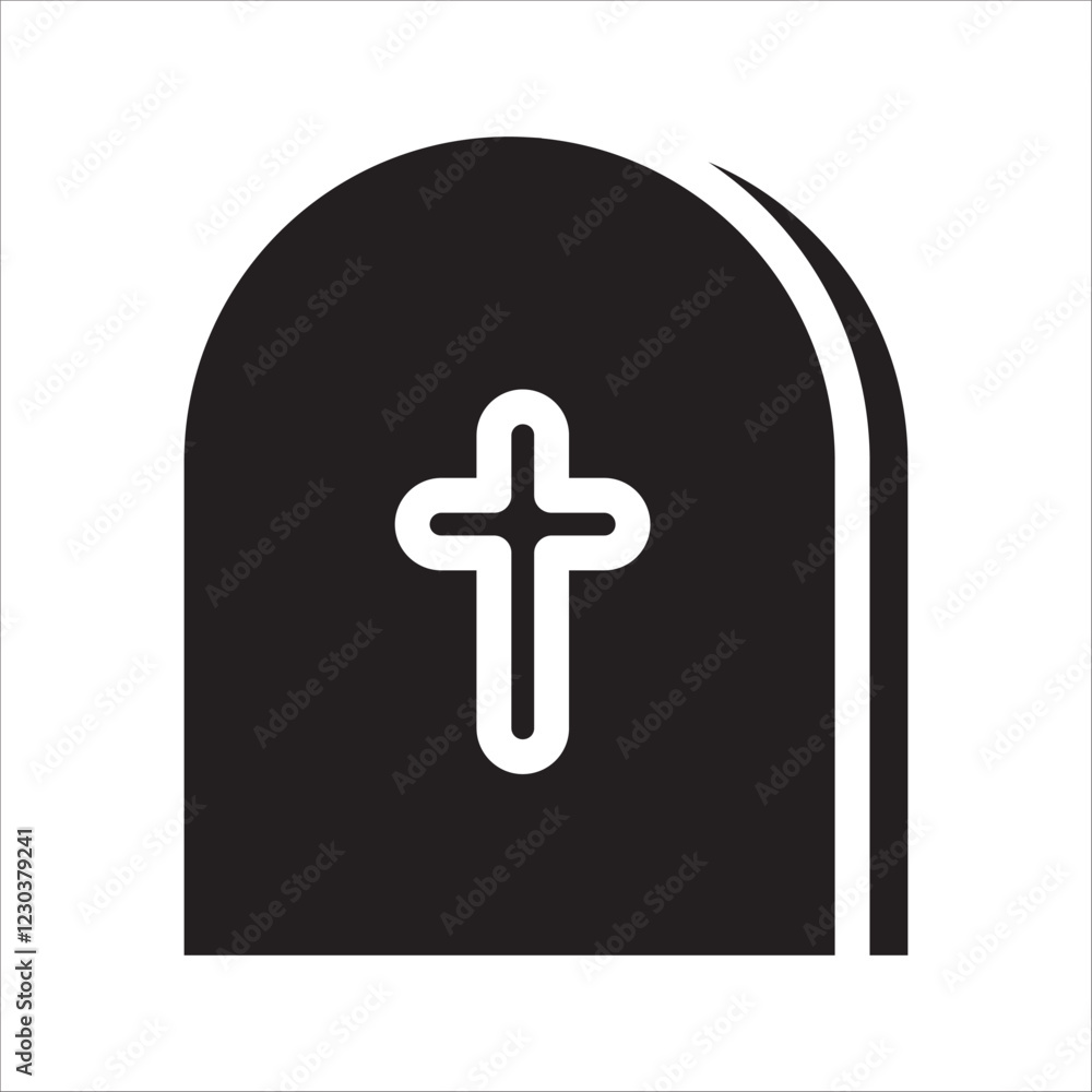 Obraz premium tombstone icon with white background