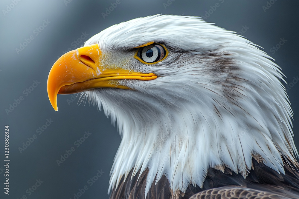 Obraz premium Majestic Bald Eagle Profile Close Up Shot