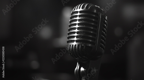 Closeup of a microphone in a conference room photo