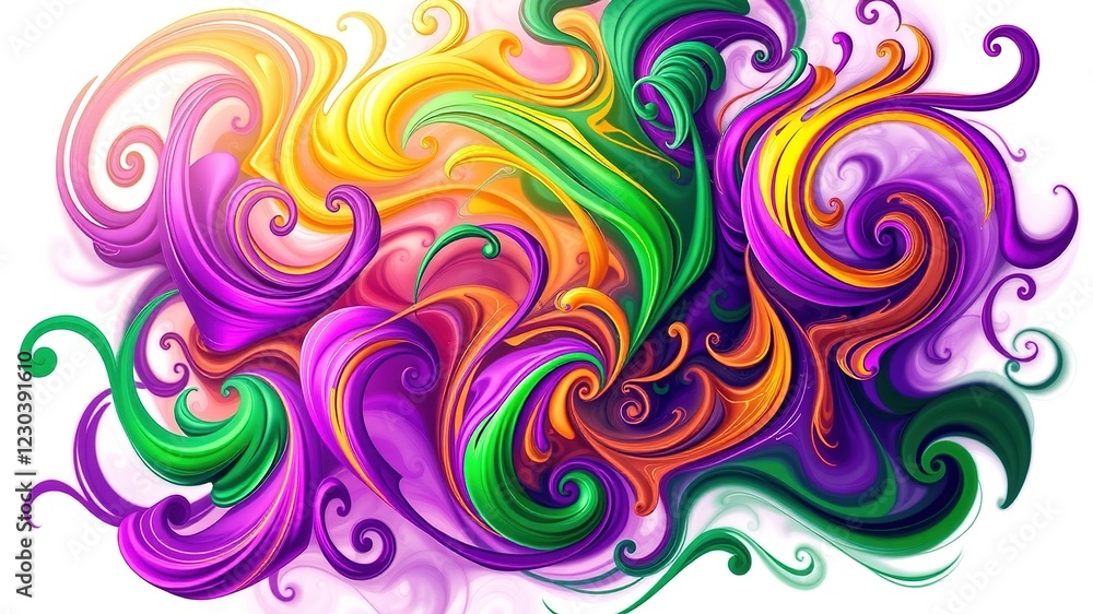 Mardi Gras Abstract Swirls - Festive AI Art Mardi Gras Abstract Swirls - Festive AI Art