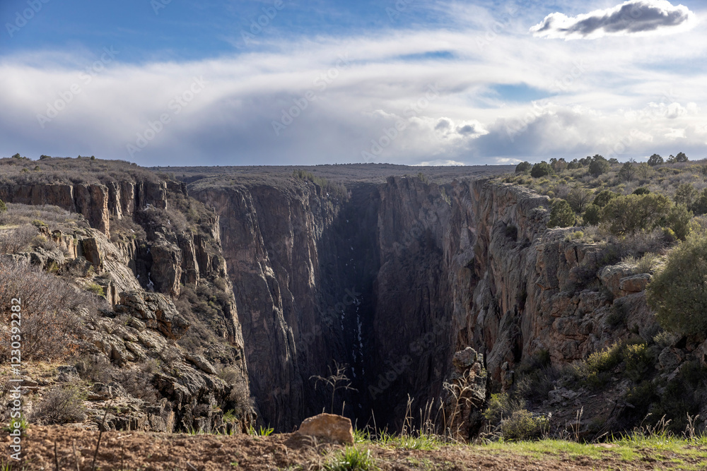 Beautiful landscape view of Black Canyon of the Gunnison National Park in Colorado.