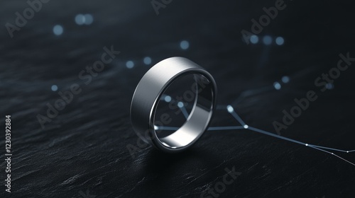Wallpaper Mural Silver ring on dark background with abstract light pattern Torontodigital.ca