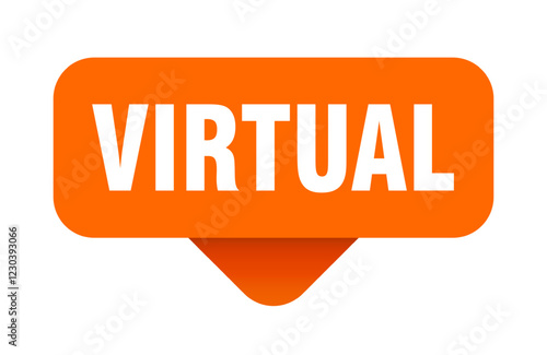 virtual sticker. virtual sign on transparent background