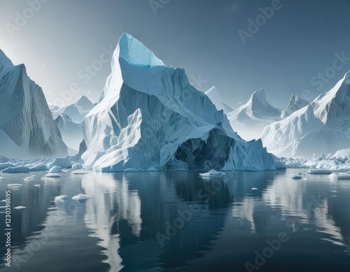 Wallpaper Mural Serene iceberg floatation amidst crystalline icebergs , winter wonderland, crystal ice Torontodigital.ca