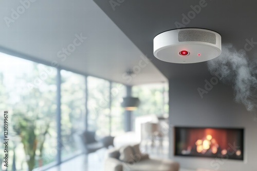 Smoke detection system enhances home security with integrated sensors and alerts photo