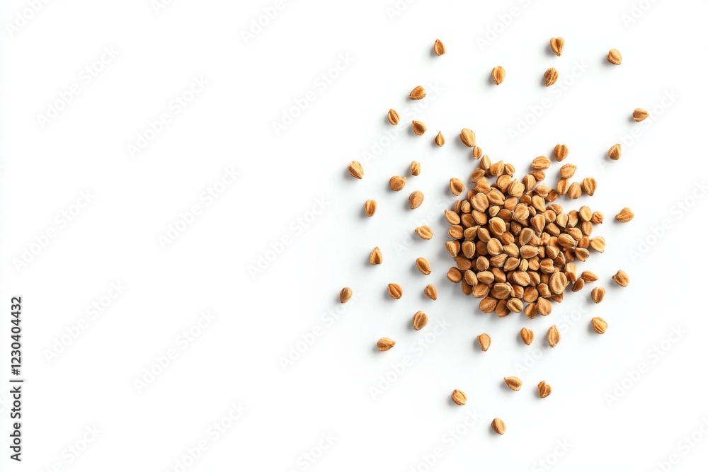 Ground fenugreek seeds, macro photography, earthy tones, herbalism concept Ground fenugreek seeds, macro photography, earthy tones, herbalism concept