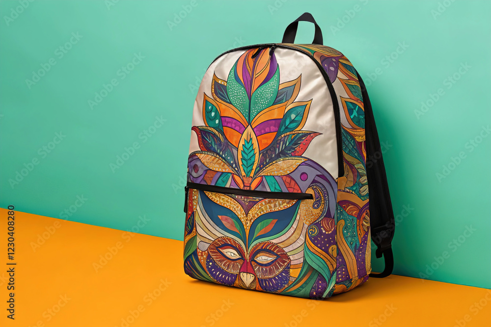 Lightweight Backpack with Abstract Mardi Gras Art Lightweight Backpack with Abstract Mardi Gras Art