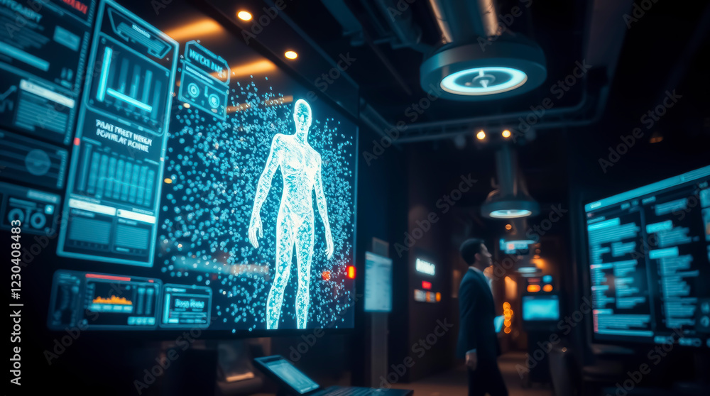 Fototapeta premium AI Hologram Interface