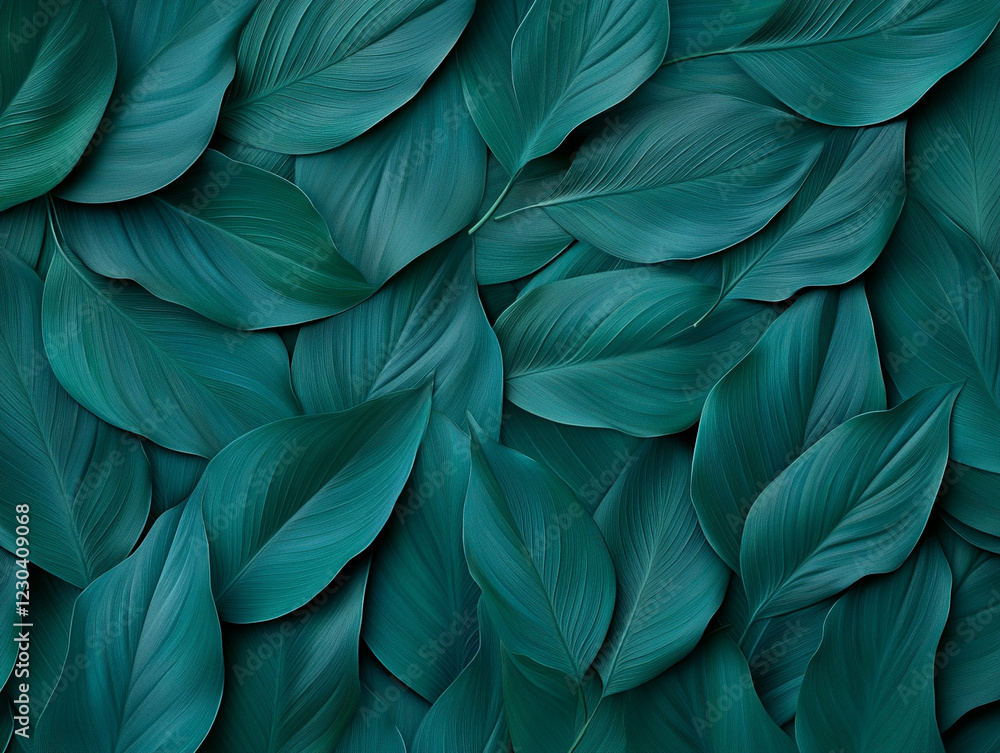 Lush green leaves create a vibrant natural texture Lush green leaves create a vibrant natural texture