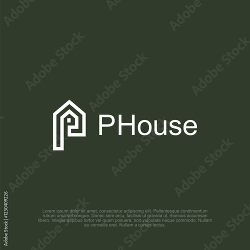 Simple letter P and house logo for architect firms with a modern and professional design, ideal for real estate branding and construction businesses