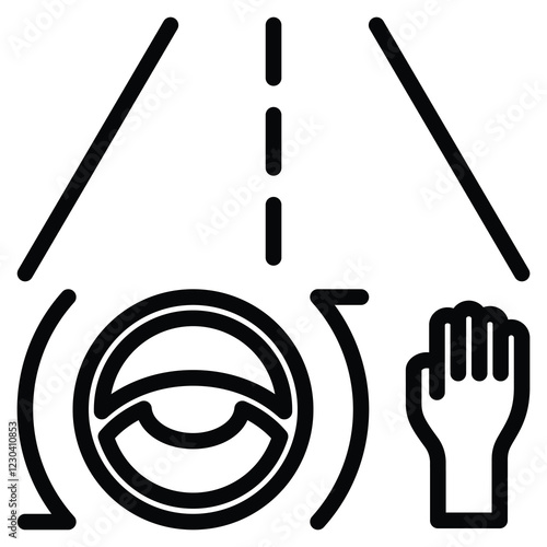Self-Driving Mode icon line vector illustration