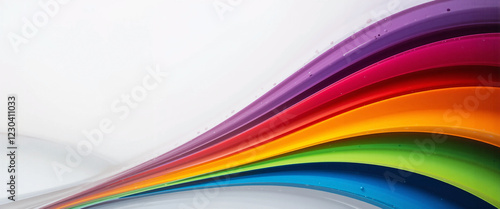 wide landscape aligned colorful wavy hairline gradient with rainbow colour tones in white background 