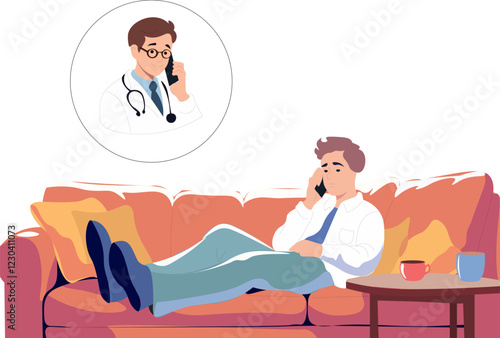 Doctors consult patients remotely, online doctor's appointments.