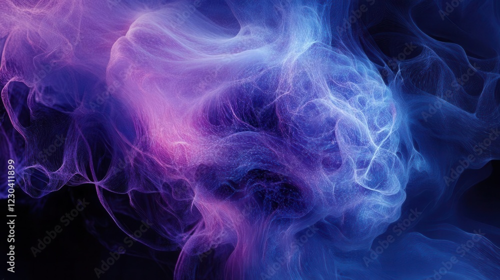 neural network visualization with bioluminescent connections flowing through a translucent human brain profile ethereal blue and purple hues neural network visualization with bioluminescent connections flowing through a translucent human brain profile ethereal blue and purple hues