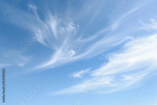 Soft white clouds in a blue sky background.