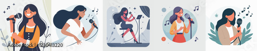 vector of a woman singing