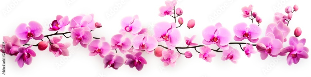 Beauty of Phalaenopsis Flowers: Collection of Blooms on White Botanical Branch Collage Beauty of Phalaenopsis Flowers: Collection of Blooms on White Botanical Branch Collage