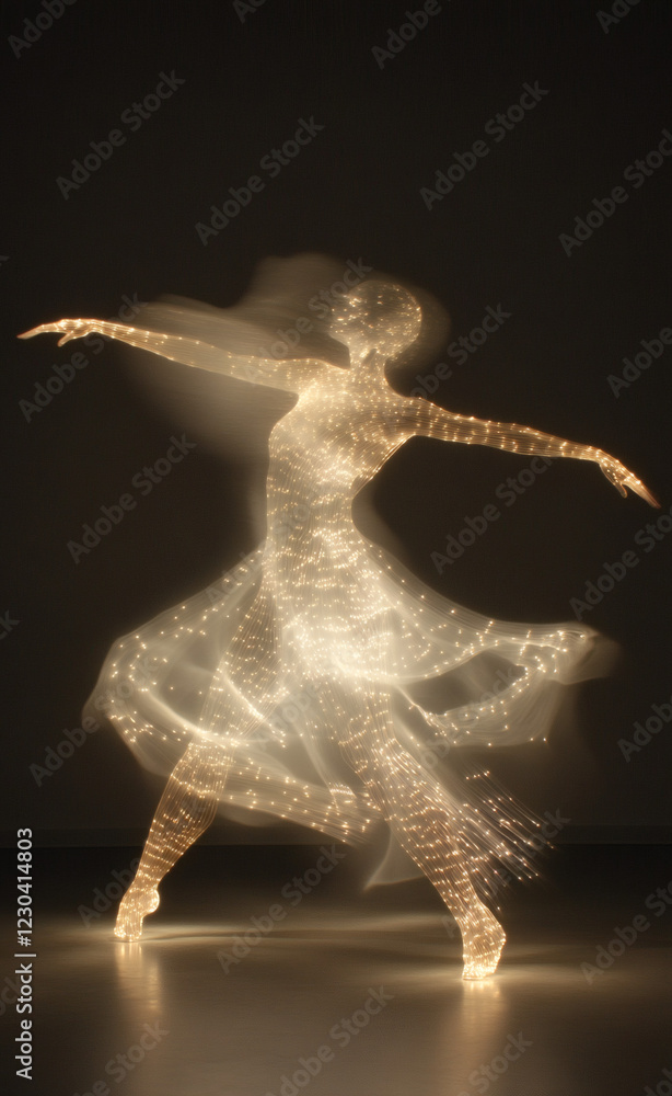 Dancer in Motion - Long Exposure Waveform Art for Performance Posters & Artistic Portfolios Dancer in Motion - Long Exposure Waveform Art for Performance Posters & Artistic Portfolios