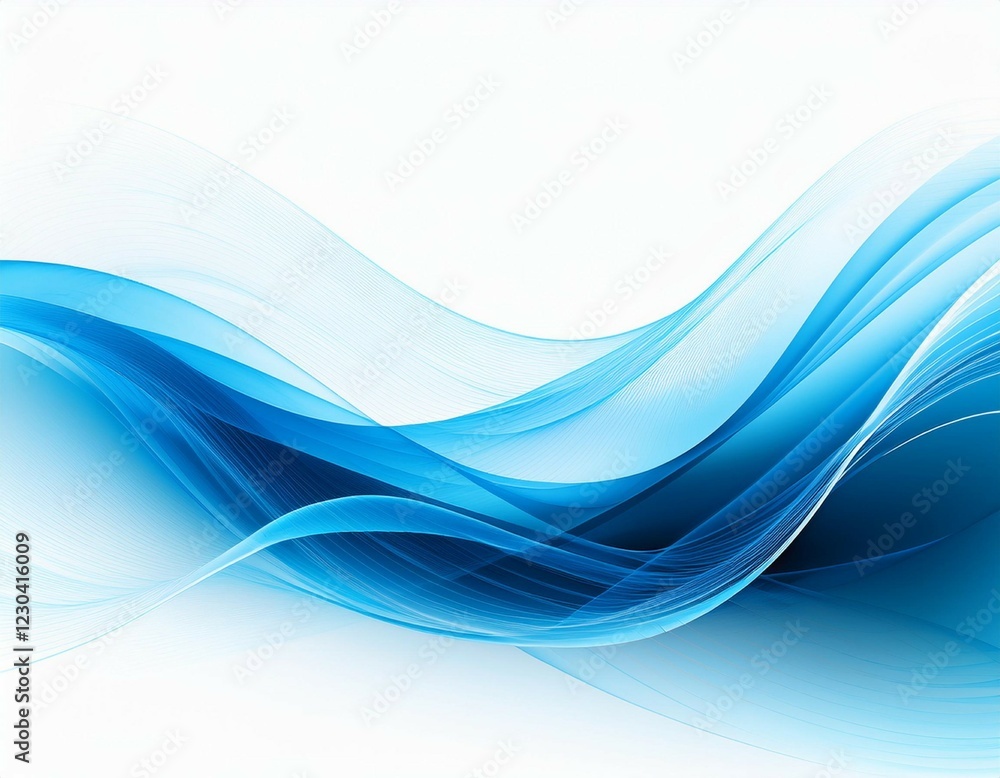 Naklejka premium blue smooth waves on white background business presentation design