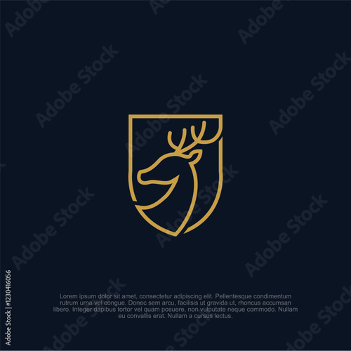 Simple outline badge deer minimalist logo with a clean and aesthetic style, great for eco-friendly brands, adventure gear, and rustic branding