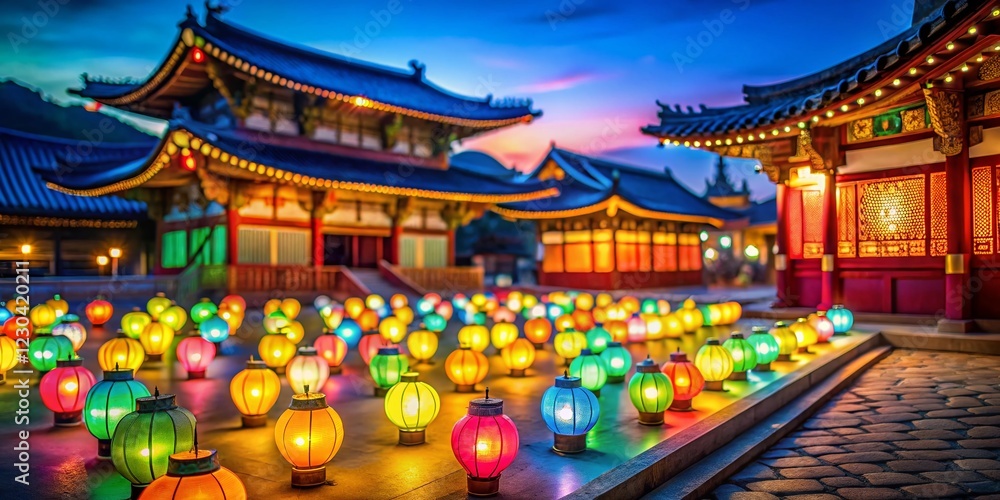 Seoul Temple Paper Lanterns Night Tilt-Shift Photography 2024 Seoul Temple Paper Lanterns Night Tilt-Shift Photography 2024