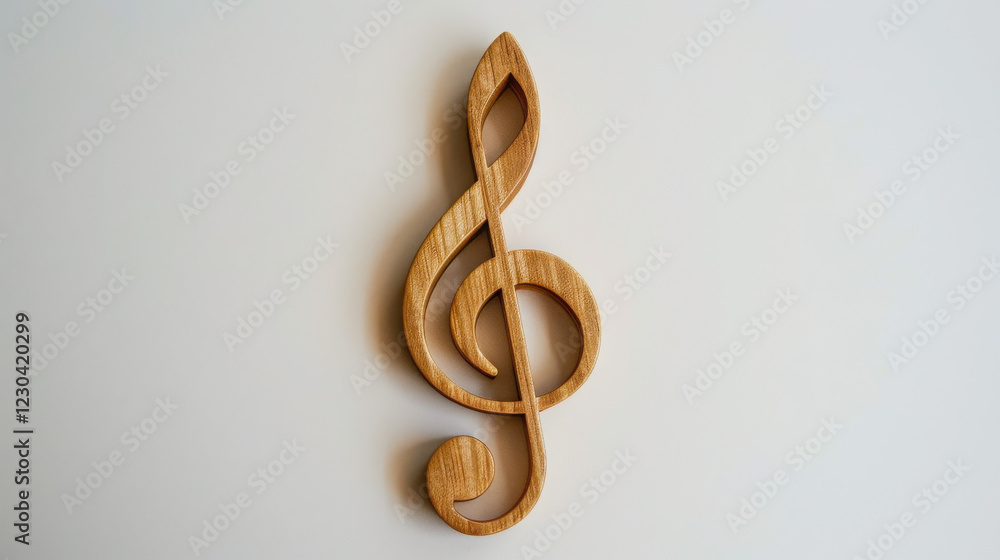 Fototapeta premium Simple music note white background.
