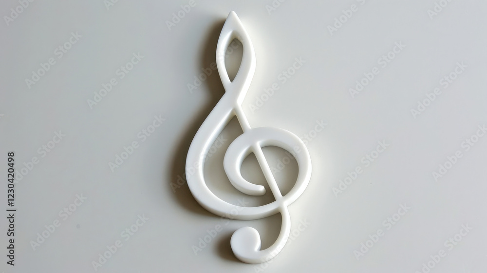 Fototapeta premium Simple music note white background.