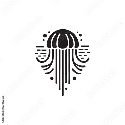 jellyfish silhouette vector icon photo