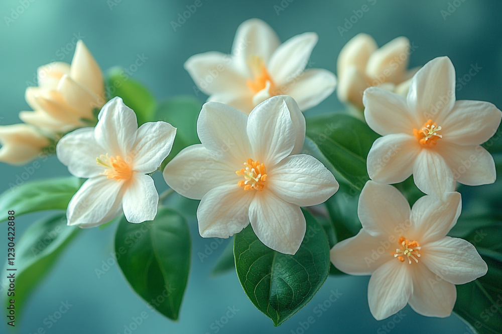 Fototapeta premium Delicate White Flowers Blooming Beautifully In Nature