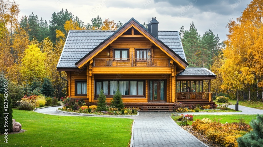 Wooden houses often have a rustic charm that appeals to homeowners seeking a cozy, traditional aesthetic in suburban areas Wooden houses often have a rustic charm that appeals to homeowners seeking a cozy, traditional aesthetic in suburban areas