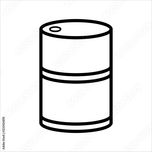 Oil drum container / barrel with sign flat vector icon for apps and websites, with white background