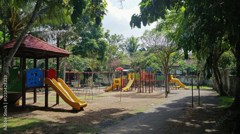 With its well-maintained play structures, swings, and slides, the playground in West Java provides a safe and enjoyable environment for children to play and explore With its well-maintained play structures, swings, and slides, the playground in West Java provides a safe and enjoyable environment for children to play and explore