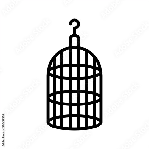 Browse the modern sketchy icon of bird cage