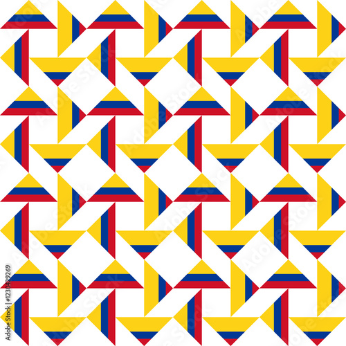 colombia flag triangle pattern. vector illustration