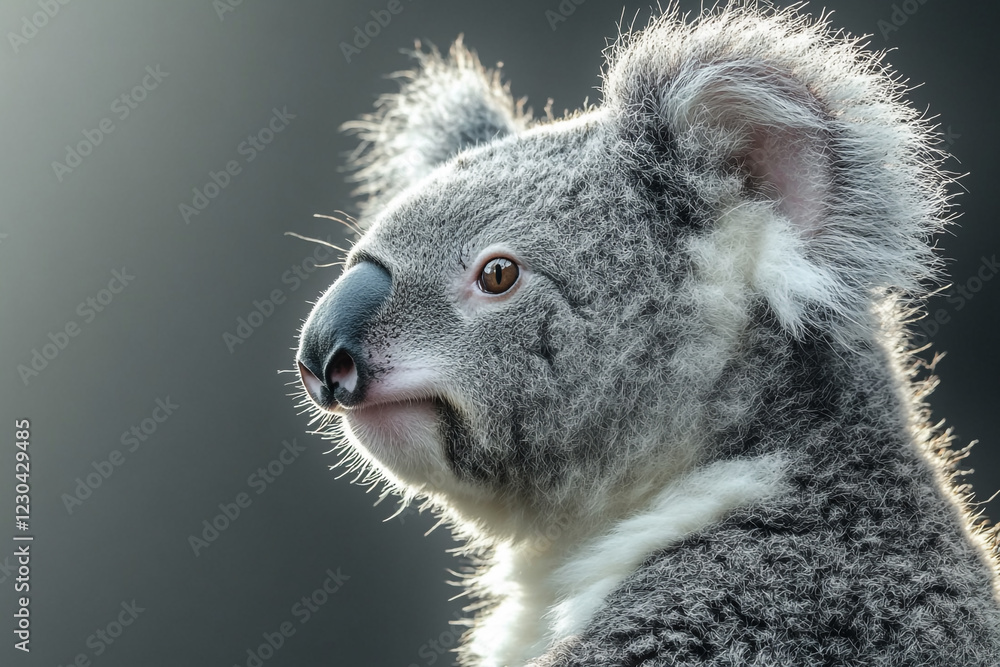 Fototapeta premium Koala Portrait Showing Fur Texture And Eye Detail