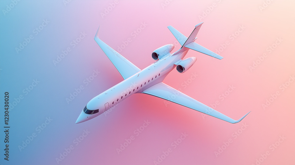 Model plane, airplane on pastel color background Model plane, airplane on pastel color background