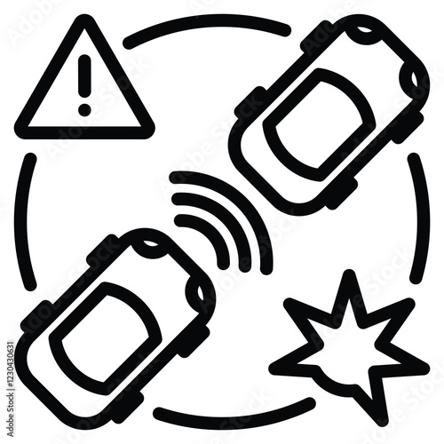 Collision Avoidance icon line vector illustration