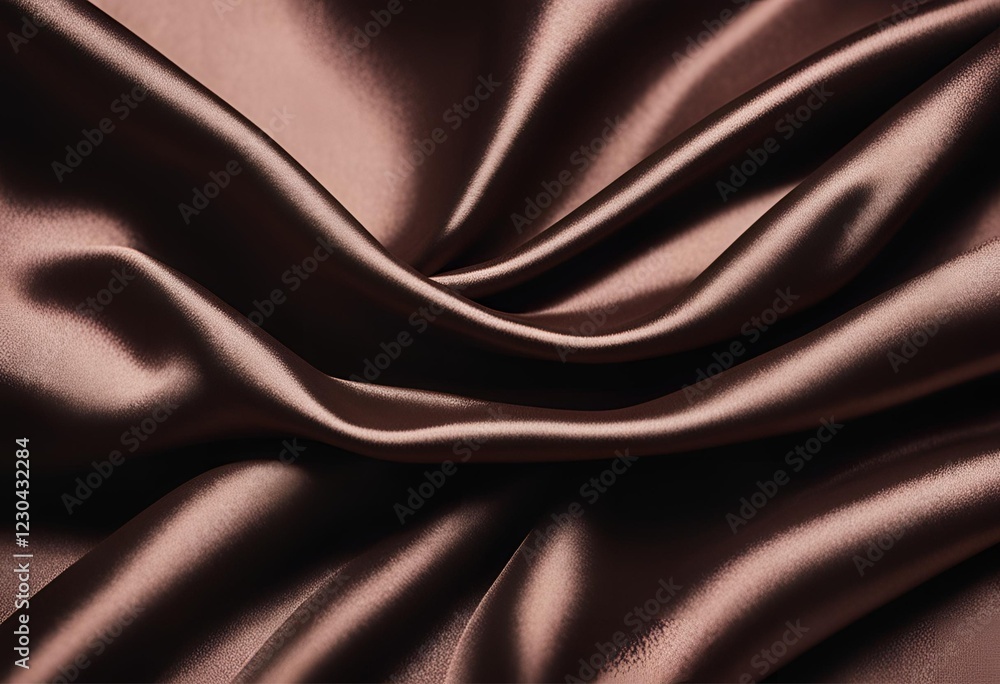 Fototapeta premium Black chocolate brown silk satin fabric with luxury shimmer and elegance.