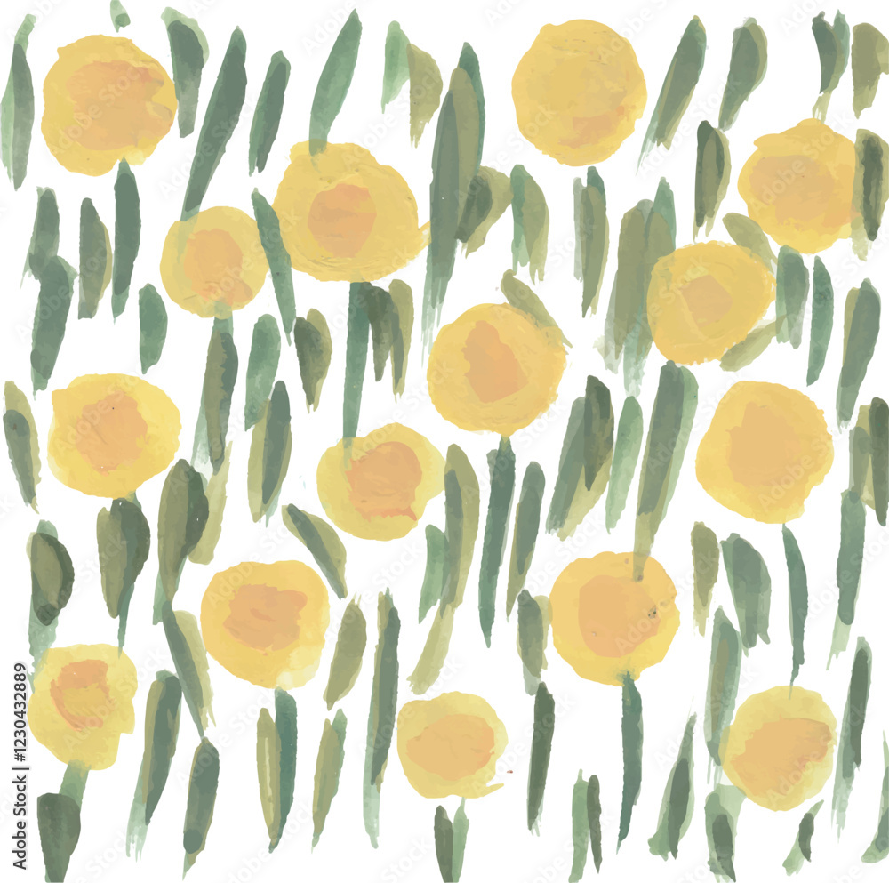 Fototapeta premium Colorful pastel flower hand drawn watercolor illustration