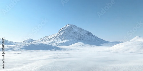 Wallpaper Mural Serene snowy landscape with distant mountain peak Torontodigital.ca