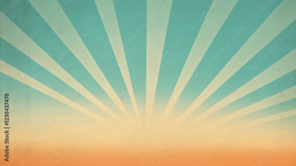Naklejka premium Teal and orange sunburst background with vintage texture.