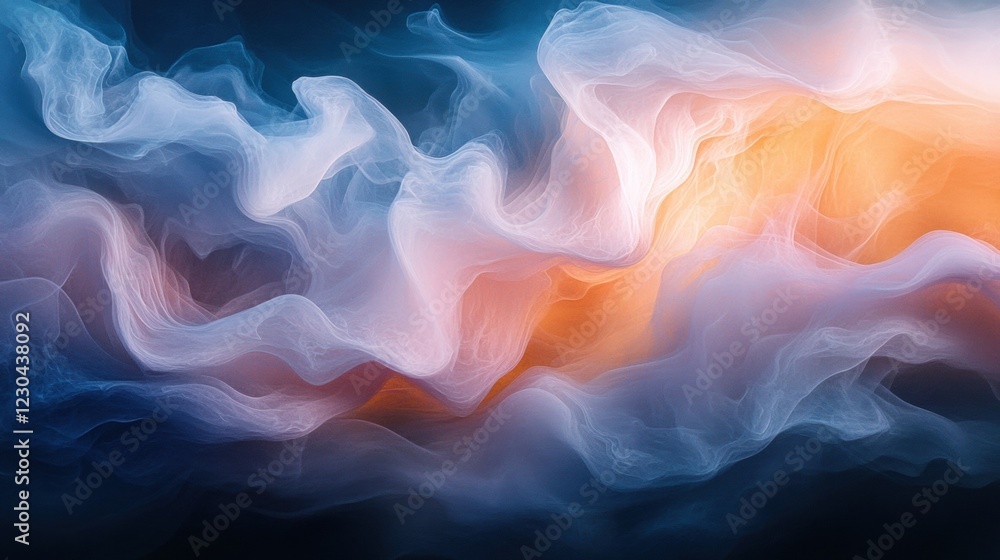 Obraz premium Colorful abstract smoky waves in dynamic flowing pattern with gradient background