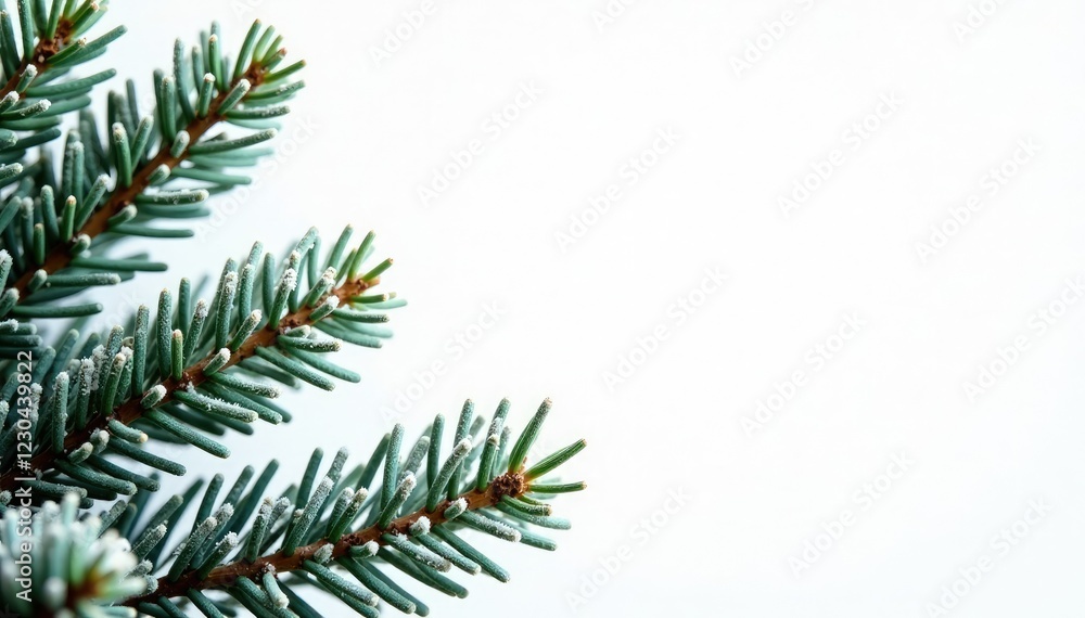 Fir branches against white background, isolated on all sides, frost, snow, christmas trees Fir branches against white background, isolated on all sides, frost, snow, christmas trees