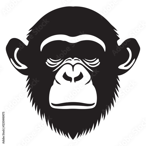 Chimpanzee Head Silhouette Illustration Ape Primate photo