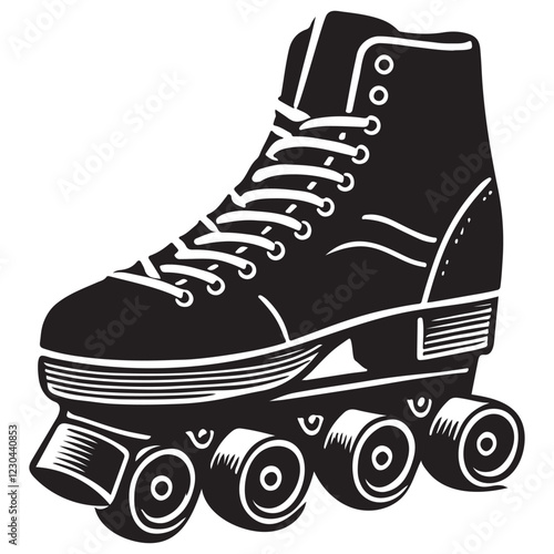 Vintage Roller Skate Silhouette Illustration