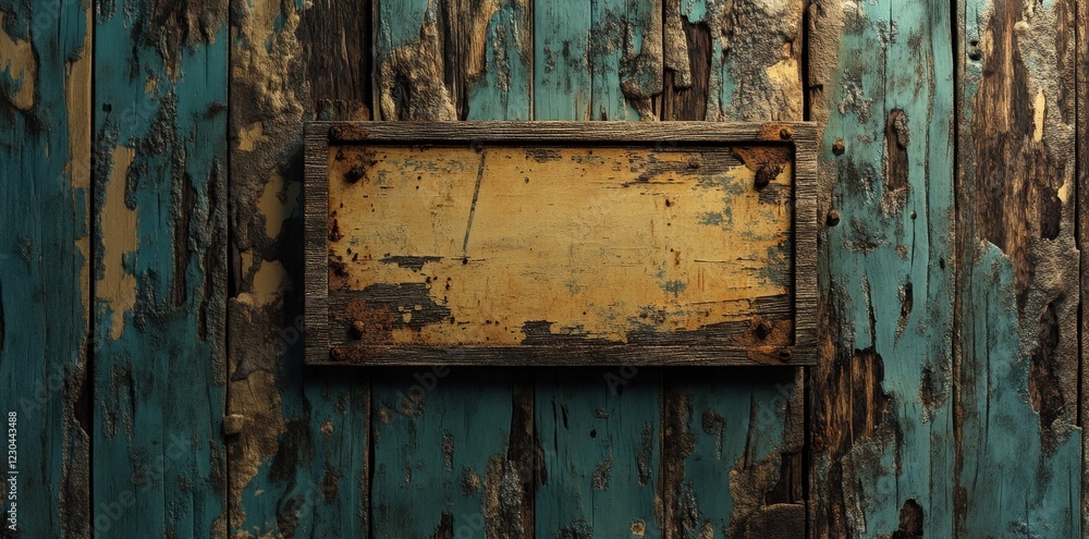 Weathered Wooden Sign on Rustic Background Weathered Wooden Sign on Rustic Background