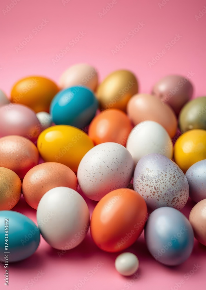 Various colorful easter eggs arranged on a pink background easter egg holiday illustration celebration easter Various colorful easter eggs arranged on a pink background easter egg holiday illustration celebration easter