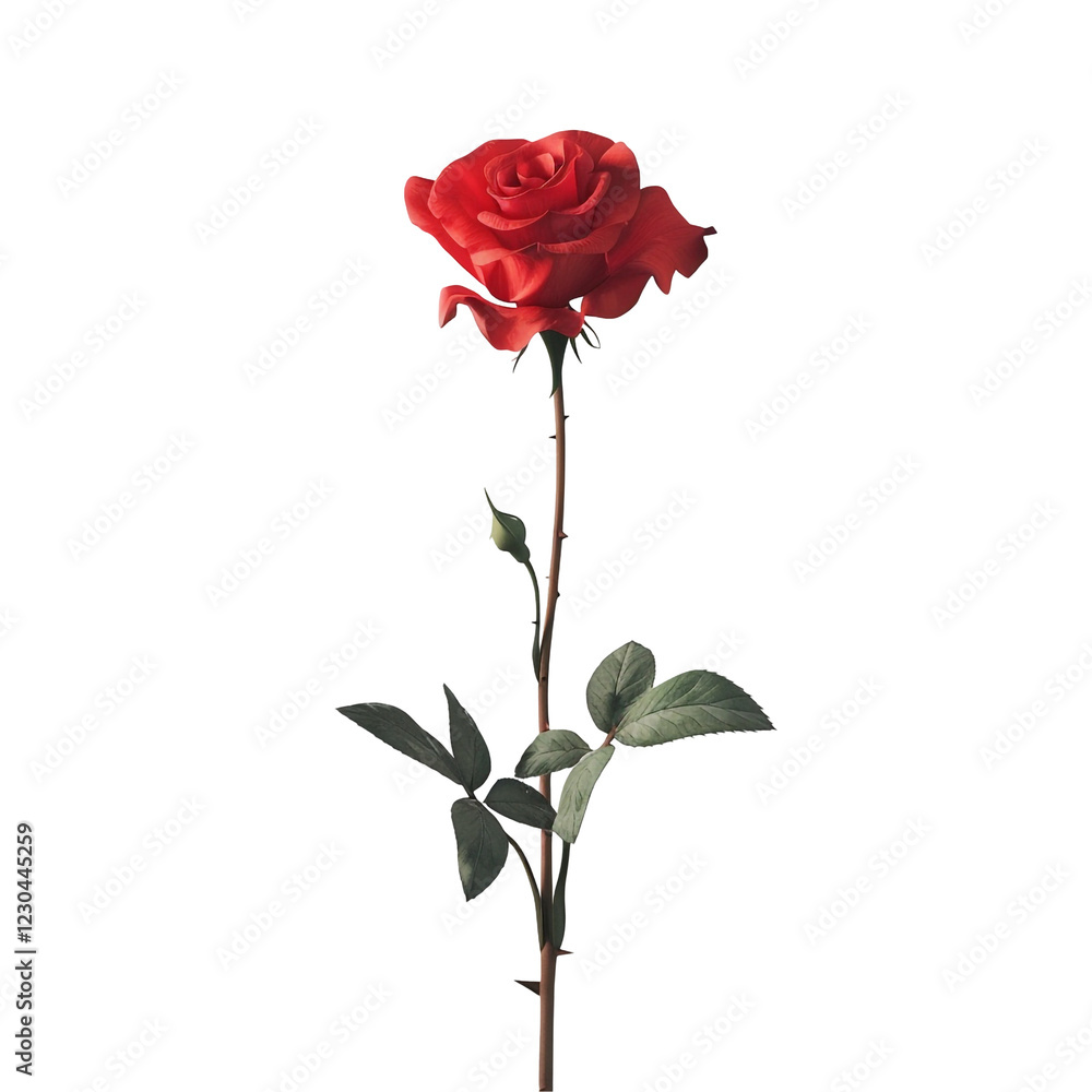 Obraz premium Single Red Rose on a Black Background